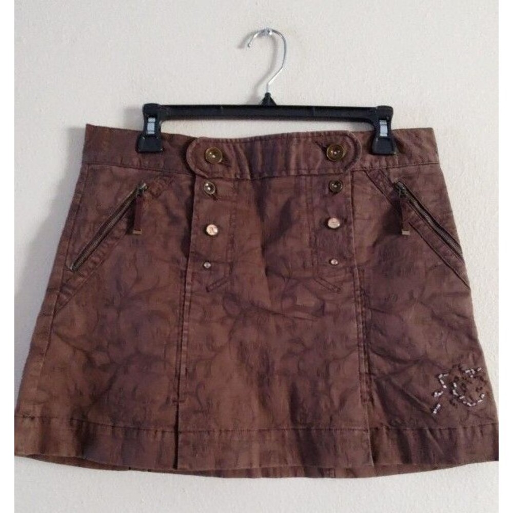 Vintage Women's Cassidi A Line Brown Short Skirt EUR Size 38